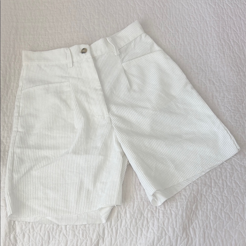 White Princess Polly Corduroy Shorts